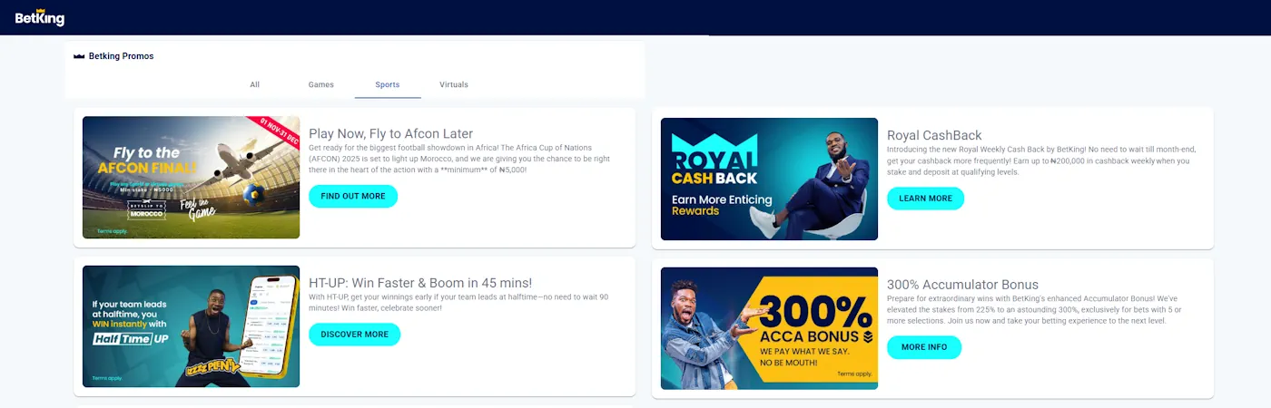 BetKing Sports Promos Screenshot